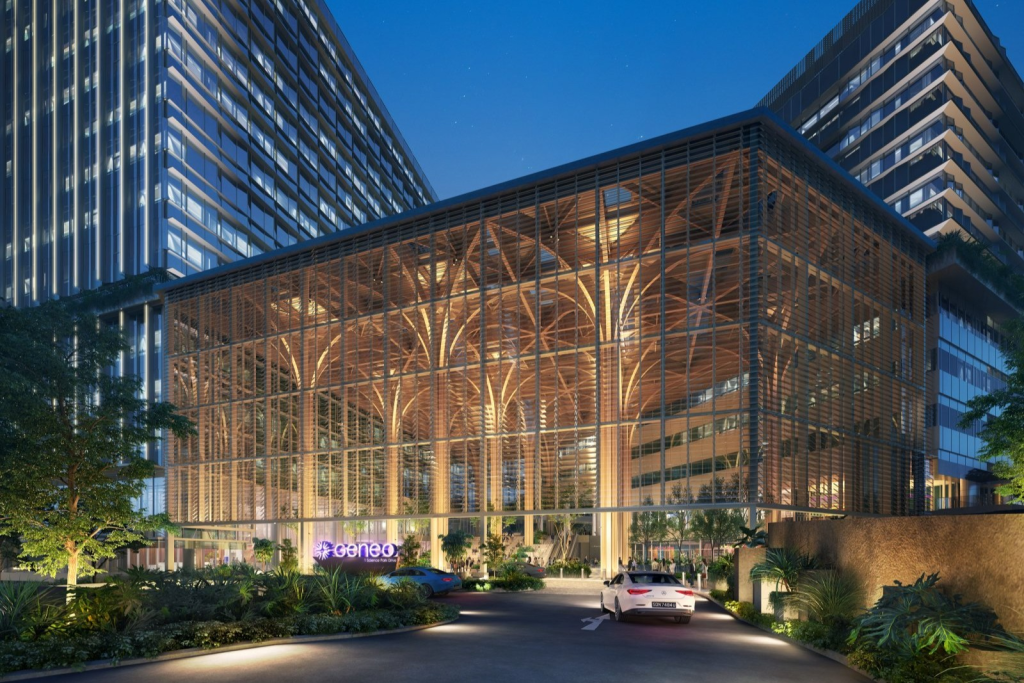 27 米高空的木质奇迹：新加坡 Geneo 打造东南亚最高单跨木结构天篷(图1)