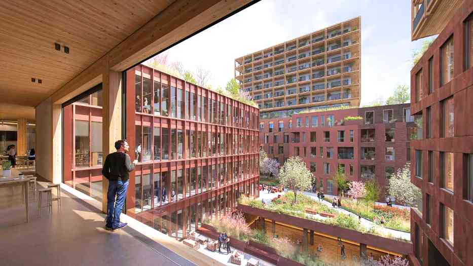 北美木质摩天大楼开发商提案落地！麦迪逊将添 10 层大块木材公寓，碳封存 2593 吨(图1)