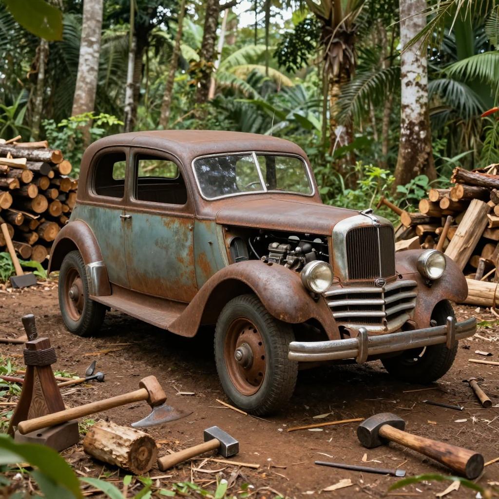 零油耗传奇：木柴驱动古董汽车近五十年的能源革新(图2)